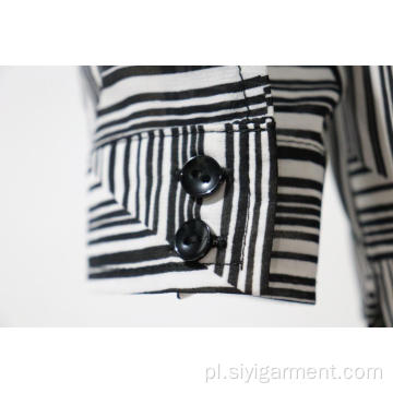 Damskie szyfonowe bluzki z długim rękawem i regularnym nadrukiem